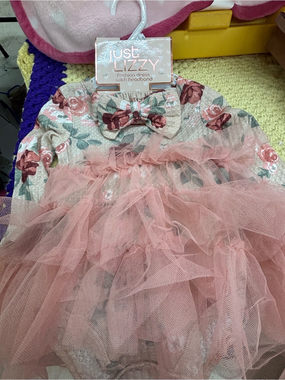 Just lizzy fashion dress + headband girl size 12 months-nwt